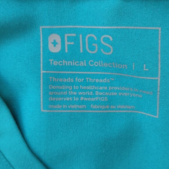 FIGS Scrubs 2 Piece Set Teal-Casma Top Lrg & Zamora Jogger Bottom Med-Tall  EUC - Picture 4 of 12